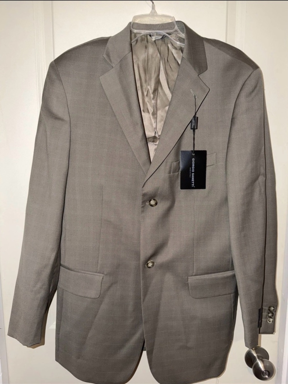 NWT Giorgio Sanetti Men’s Tan 2 Button Jacket Blazer Sport Coat Size Taupe 40R